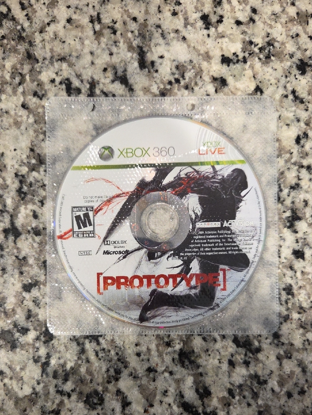 Prototype Xbox 360 Game Disc - NO CASE